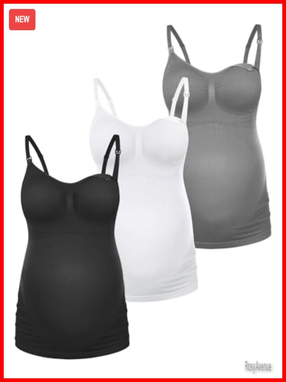 Maternity Nursing Tank Top Built-In Shelf Bra Clip Down Camisole